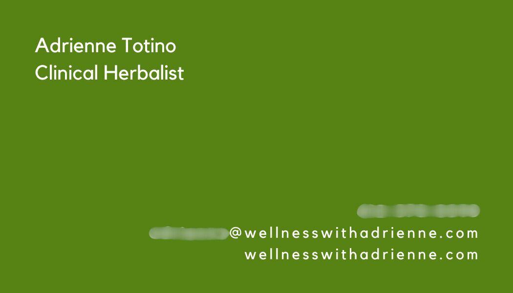Wellness with Adrienne Business Card Front